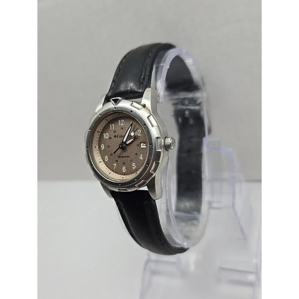 Columbia CL 7017 Watch Quartz New Battery 100M Stainless Steel Date Lume 24 Hour